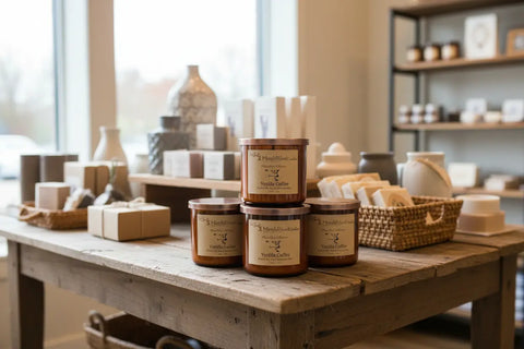 Vanilla Coffee-Soy 3-Wick Blown Glass Collection MorninWood Candles  3 Wick Candle