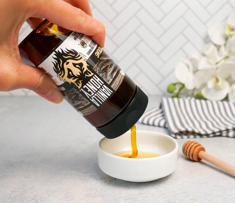 Vanilla Infused Raw Honey 10oz – Gourmet Natural Sweetener Made with Tahitian Beans | Made in USA Honey Badgers Bee Farm  Honey
