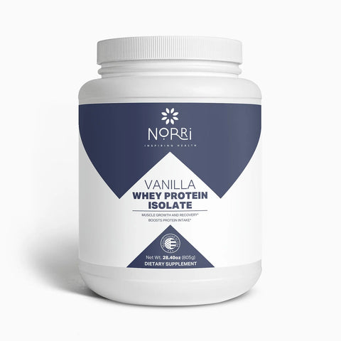 Vanilla Whey Protein Isolate Powder 28oz – Muscle Recovery Supplement | Made in USA Norri Nutrition  Proteins & Blends