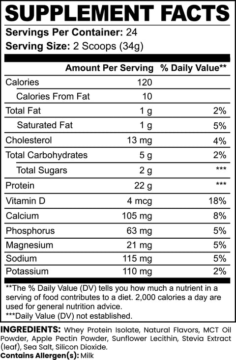 Vanilla Whey Protein Isolate Powder 28oz – Muscle Recovery Supplement | Made in USA Norri Nutrition  Proteins & Blends