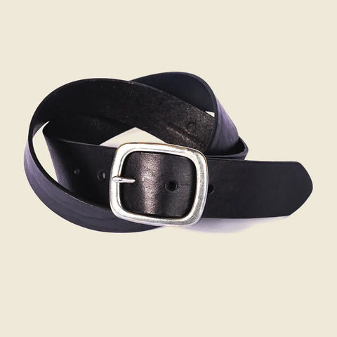 Vegetable Tanned Black Leather Belt 1.5 Inch – Durable Black Strap | Handmade in USA CASUPO  Belt