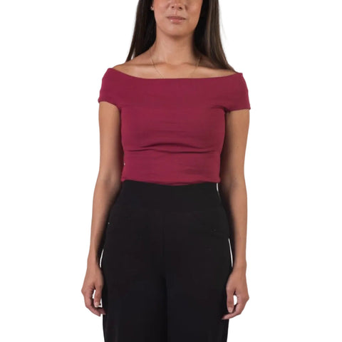 Off Shoulder Organic Cotton Venus Top – Spiritex Fabric | Made in USA Spiritex | Sustainable Apparel  Women's Tops
