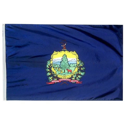 Vermont State Flag 3x5 Ft – Durable 200 Denier Outdoor Nylon with UV-Resistant SolarGuard Dyes | Made in USA Freedom Flag and Pole 