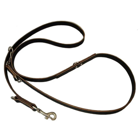 Versatile 5 Ft Top Grain Leather Dog Leash – Multi-Function Hands-Free Slip Lead | Made in USA Auburn Leathercrafters  item