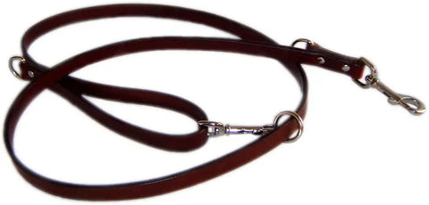 Versatile 5 Ft Top Grain Leather Dog Leash – Multi-Function Hands-Free Slip Lead | Made in USA Auburn Leathercrafters  item
