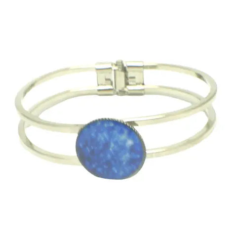 Versatile Silver Cuff Bracelet With Blue Glass Accent Michelle Marie Boutique  Bracelet