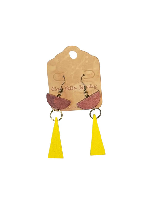 Vibrant Geometric Half Circle and Triangle Drop Earrings – Colorful Statement Jewelry | Made in USA by Michelle Marie Boutique Michelle Marie Boutique  Earrings