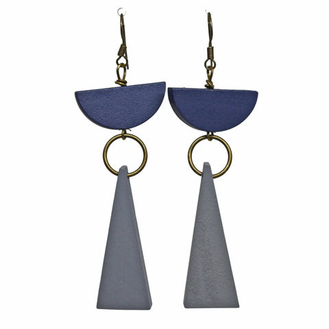 Vibrant Geometric Half Circle and Triangle Drop Earrings – Colorful Statement Jewelry | Made in USA by Michelle Marie Boutique Michelle Marie Boutique  Earrings