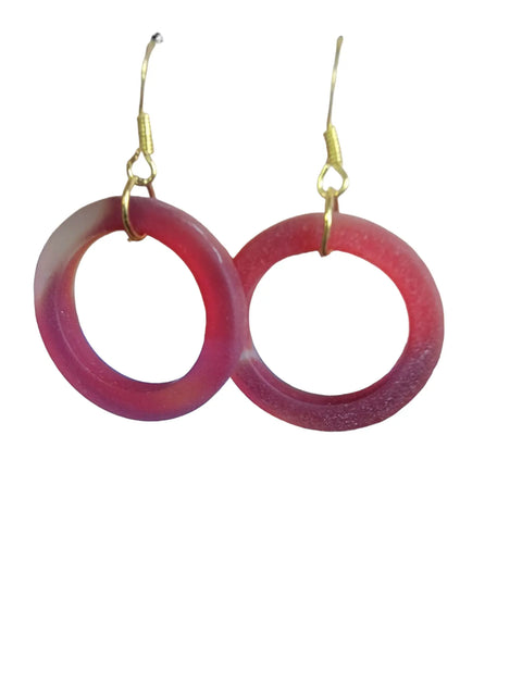 Vibrant Red Recycled Sea Glass Hoop Earrings Michelle Marie Boutique  Earrings