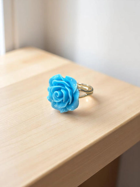 Vibrant Rose Blossom Ring | a Petal-Perfect Pop of Color Michelle Marie Boutique  Rings