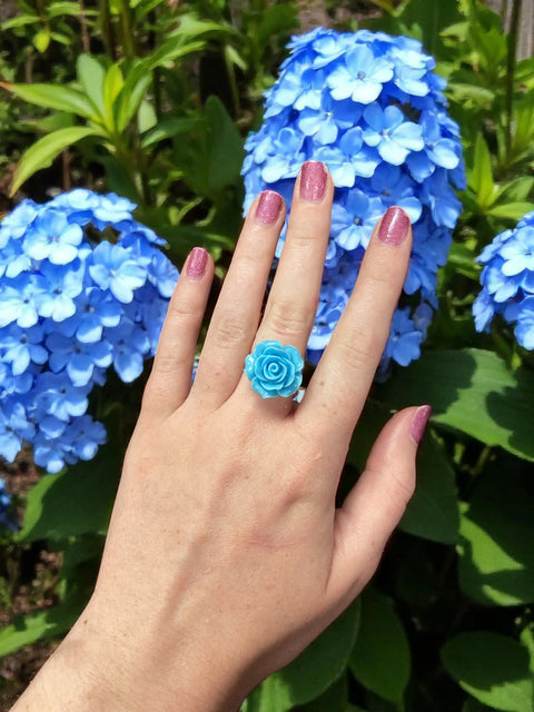 Vibrant Rose Blossom Ring | a Petal-Perfect Pop of Color Michelle Marie Boutique  Rings