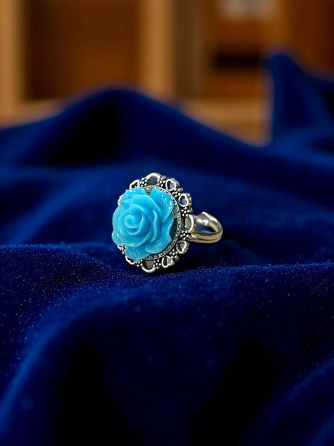 Vibrant Rose Blossom Ring | a Petal-Perfect Pop of Color Michelle Marie Boutique  Rings