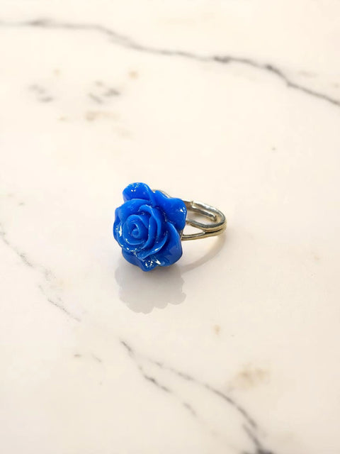 Vibrant Rose Blossom Ring | a Petal-Perfect Pop of Color Michelle Marie Boutique  Rings