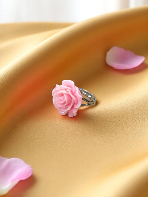 Vibrant Rose Blossom Ring | a Petal-Perfect Pop of Color Michelle Marie Boutique  Rings