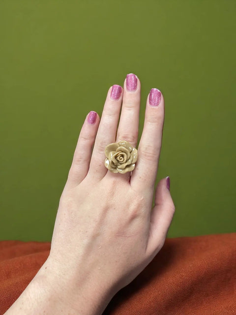 Vibrant Rose Blossom Ring | a Petal-Perfect Pop of Color Michelle Marie Boutique  Rings