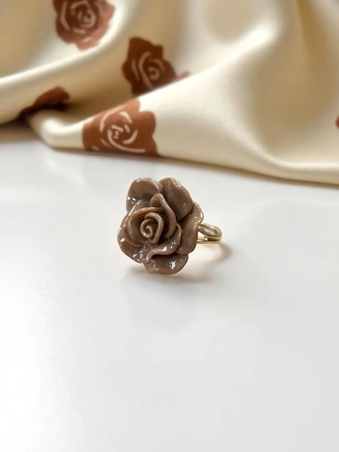 Vibrant Rose Blossom Ring | a Petal-Perfect Pop of Color Michelle Marie Boutique  Rings