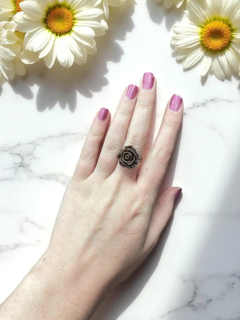 Vibrant Rose Blossom Ring | a Petal-Perfect Pop of Color Michelle Marie Boutique  Rings