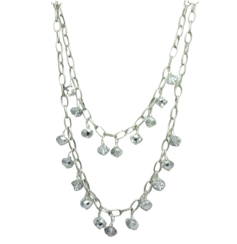 Victorian-Inspired Double Strand Crystal Necklace 18-22 Inch Adjustable Length – Elegant Jewelry | Made in USA Michelle Marie Boutique  Necklace