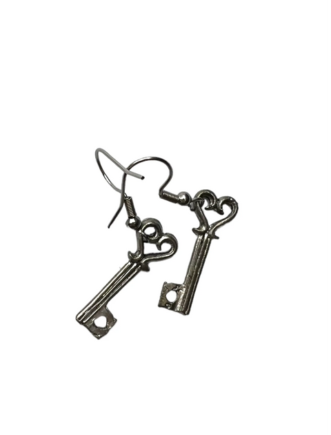 Victorian Style Pewter Key Necklace and Earrings Set – 18 Inch Chain – Romantic Gift | Made in USA Michelle Marie Boutique  Jewelry Sets