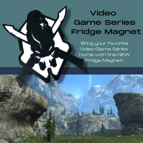 Video Game Black White Fridge Magnet 4.6 Inch – Made in USA Chatelet Manufacturing 