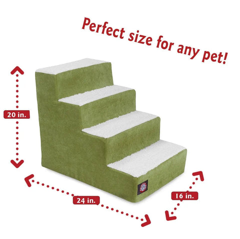 Villa 4 Step Pet Stairs – 20 Inch Mobility Ramp for Dogs and Cats | Made in USA Majestic Pet