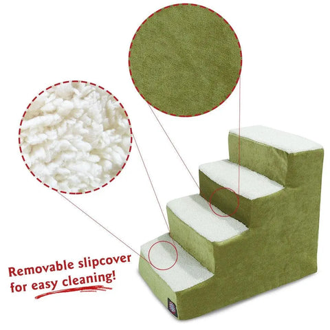 Villa 4 Step Pet Stairs – 20 Inch Mobility Ramp for Dogs and Cats | Made in USA Majestic Pet