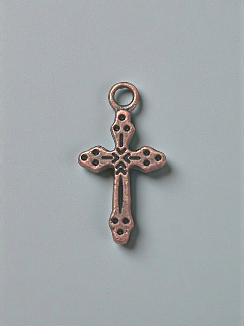 Vintage Bronze Cross Pendant Charm – Handcrafted Spiritual Jewelry | Made in USA Pewter Accent Michelle Marie Boutique  Charms and Pendants