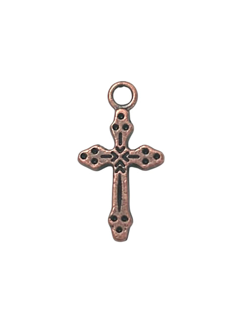 Vintage Bronze Cross Pendant Charm – Handcrafted Spiritual Jewelry | Made in USA Pewter Accent Michelle Marie Boutique  Charms and Pendants