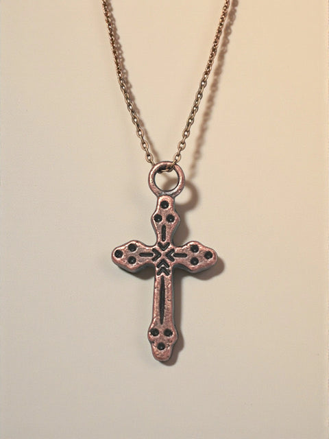 Vintage Bronze Cross Pendant Charm – Handcrafted Spiritual Jewelry | Made in USA Pewter Accent Michelle Marie Boutique  Charms and Pendants