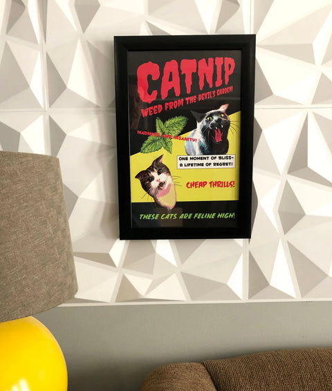 Vintage Catnip Weed Poster 11x17 Inch – Retro Movie Style Wall Art | Made in USA Skinny Pete's Gourmet Catnip  Art