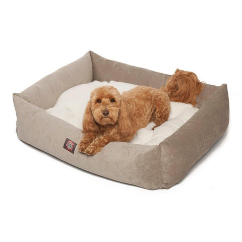 Villa Luxe Plush Bagel Pet Bed – Durable Upholstery Fabric – Handcrafted in USA Majestic Pet 