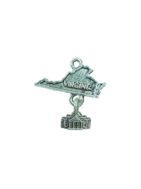 Virginia Pewter State Charm with Capitol Pendant – 1.75 Inch Travel Jewelry Accessory | Handmade in USA Michelle Marie Boutique  Charms and pendants