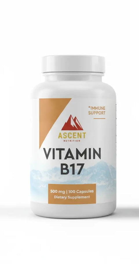 Vitamin B17 Amygdalin 500mg Capsules – Natural Immune Support Supplement 100 Count | Made in USA Ascent Nutrition 