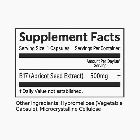 Vitamin B17 Amygdalin 500mg Capsules – Natural Immune Support Supplement 100 Count | Made in USA Ascent Nutrition 