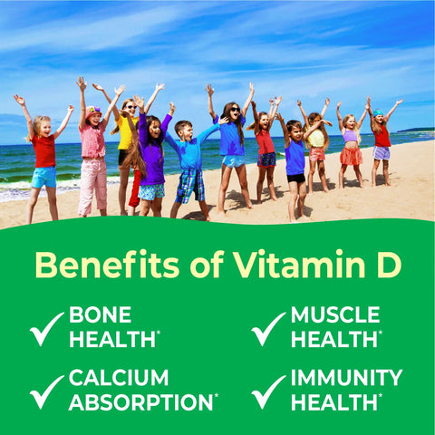 Vitamin D Chewable Tablets for Kids 120 Count – 1000 IU Immune Support Supplement | Made in USA VitaWorks  Chewable
