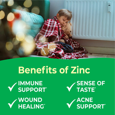 Vitamin Zinc Chewable Tablets for Kids 15mg Immune Support Supplement 120 Count – Made in USA VitaWorks  Chewable