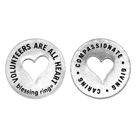 Volunteer Blessing Ring Charm 1 Inch – Compassionate Giving Caring Keepsake | Made in USA Whitney Howard Designs  Blessing Ring