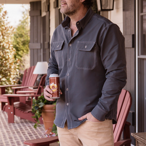 The Wilson Men's Ash Button Down Shirt – Mid-Weight Nylon Blend | Made in USA Wilson Lane Apparel  shirt