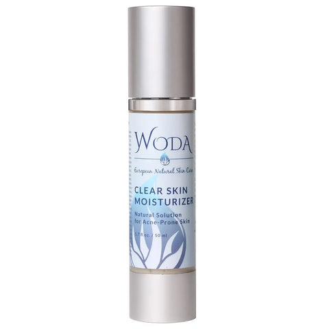 WODA Clear Skin Moisturizer 1.7 oz – Hydrating Vegan Acne Treatment Cream for Sensitive Skin | Made in USA WODA Skin Care 