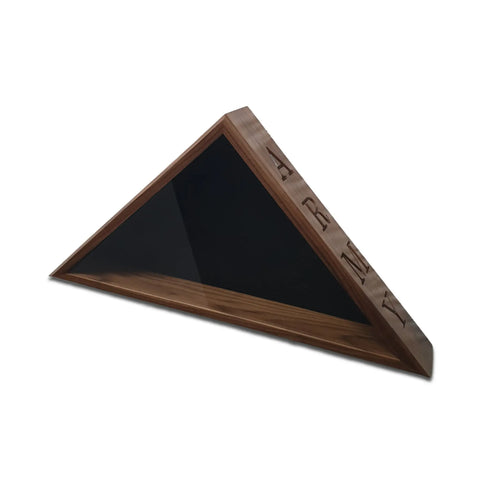 The Legacies of America Woodworking Company ARMY Walnut Burial Flag Display Case (5 X 9.5) features a glass front and engraved lettering, handcrafted by veterans to honor and display an Army burial flag with lasting distinction.