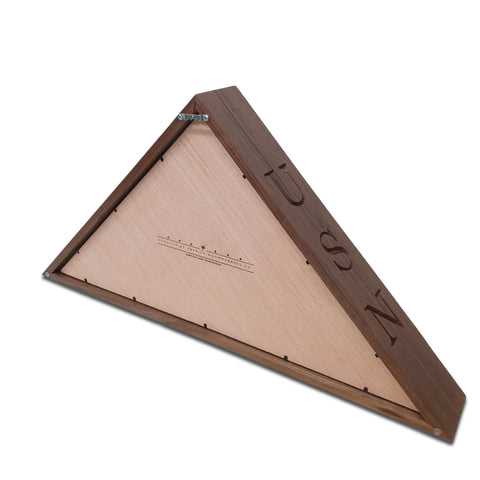 The Navy Veteran USN - Walnut Burial Flag Display Case by Legacies of America Woodworking Company displays a 5 x 9.5 flag, features a glass front, USN engraving, and is expertly handcrafted in the USA.