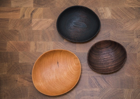 Walnut, Cherry, and Oxidized Wood Pinch Bowls Set – 3.5 to 4.5 Inch Diameter | Made in USA Kitchenware Blanc Creatives  Wood