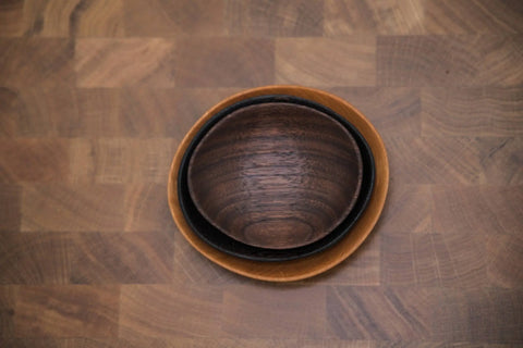 Walnut, Cherry, and Oxidized Wood Pinch Bowls Set – 3.5 to 4.5 Inch Diameter | Made in USA Kitchenware Blanc Creatives  Wood