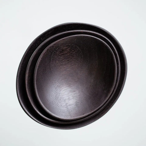 Walnut, Cherry, and Oxidized Wood Pinch Bowls Set – 3.5 to 4.5 Inch Diameter | Made in USA Kitchenware Blanc Creatives  Wood