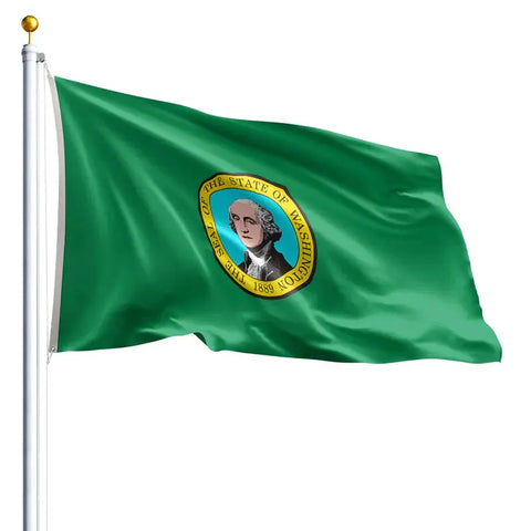 Washington State Flag – Durable Outdoor Nylon with UV-Resistant | Made in USA Freedom Flag and Pole 