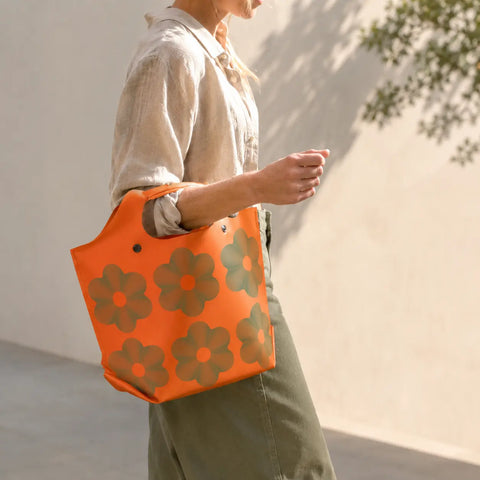 Waterproof Geo Flower Tote Bag – Durable Industrial Vinyl – Made in USA | LastBag by eqpd eqpd  LastBags