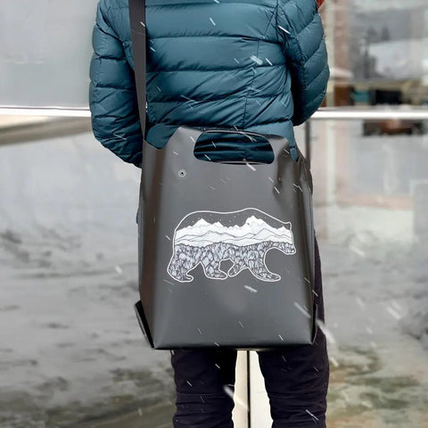 Waterproof Industrial Vinyl Tote Bag 17L – Adjustable Strap – LastBag Grizzly Design | Made in USA eqpd  LastBags