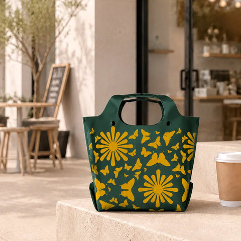 Waterproof LastBag Tote Bag – Adjustable Strap – Butterfly Garden Design | Made in USA eqpd  LastBags