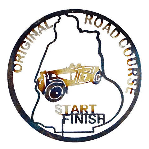 Watkins Glenn Circle Metal Wall Art – Rustic Raceway Decor | Handmade in USA Knights Home Decor  item