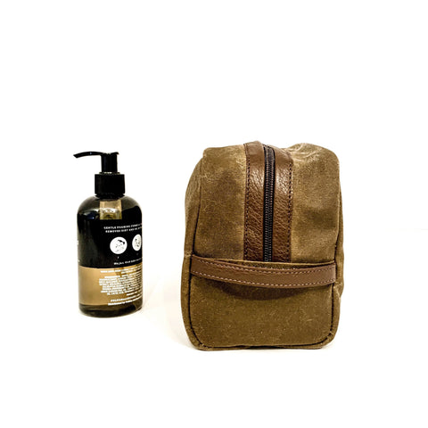 Waxed Canvas Travel Toiletry Bag – Durable Leather Accents | Made in USA Rogue Industries  Dopp Kit